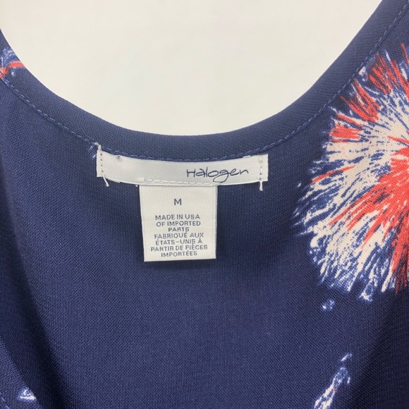 Halogen Blouse Navy Medium sleeveless Floral - Picture 5 of 15